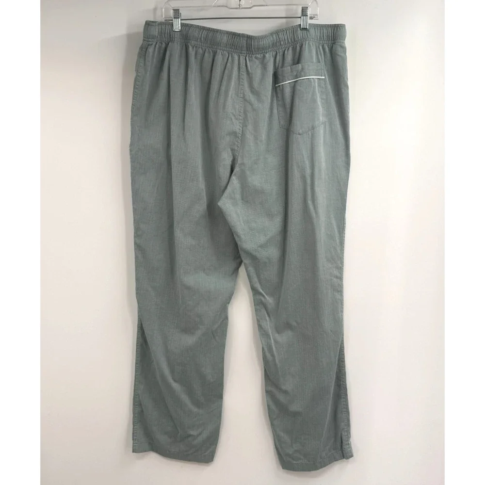 J Crew Green Pajama Pants Men's XL Blue Chevron Pockets Relaxed Fit CB511